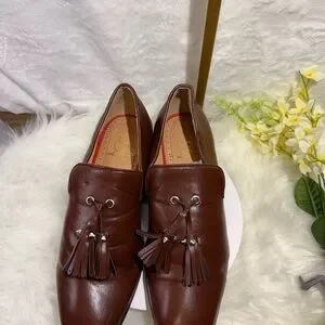 Louis  louboutin  Brown Loafers with Tassels Christian Louboutin Brown Leather Dandelion Tassel Loafers  main image 2